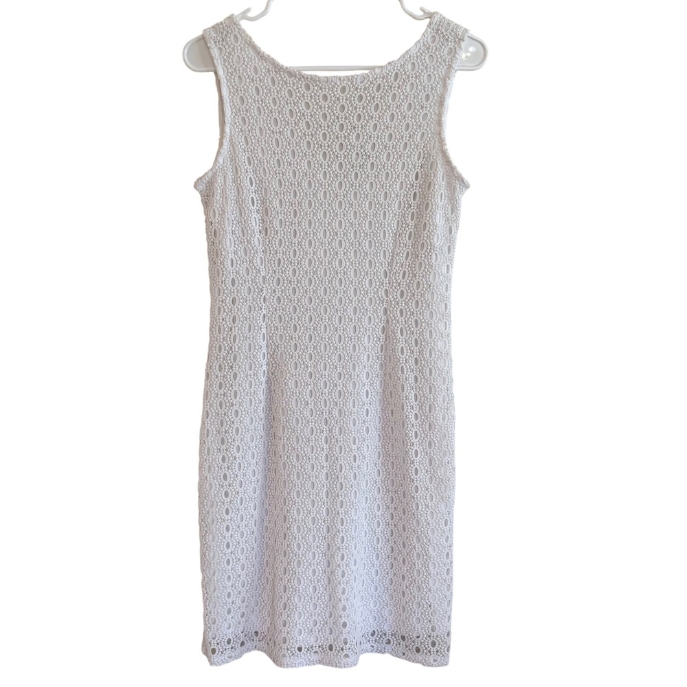 Cato J/M White Eyelet Lace Sleeveless Dress Size 10 NWT Bridal Spring Summer